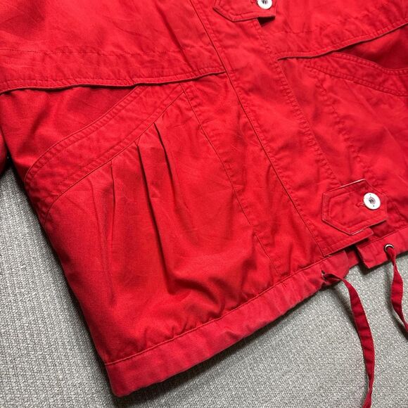 Vintage 90s Red Nautical Jacket Fisherman Wife Style Coat - Picture 3 of 8